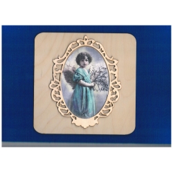 SKLEJKA #3mm Owal, ramka 17,5x12cm ozdobna, cienka, ażurowa z zawieszką